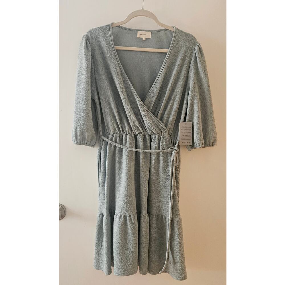 Nordstrom's Melloday Dress, Soft Blue Green, Textured Spring Dress, Size M, NWT